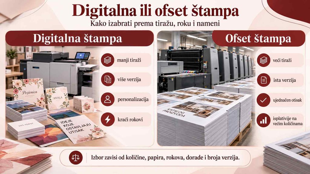 Digitalna ili ofset štampa kako izabrati prema tiražu, roku i nameni